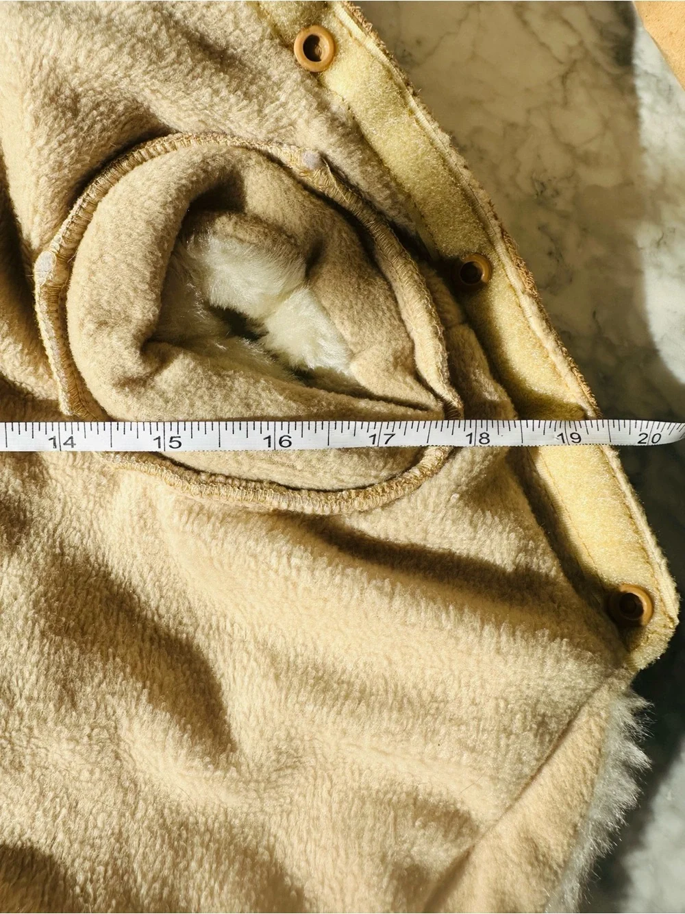 AKC Suede-Look Tan Faux Shearling Pet Coat
